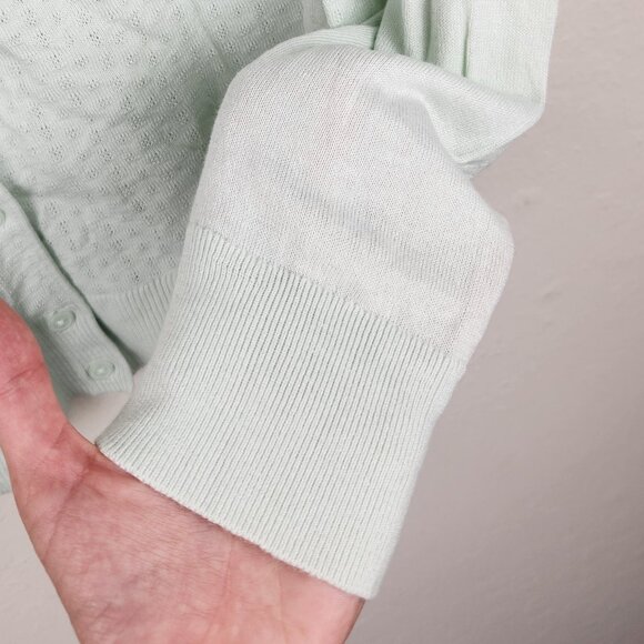 Banana Republic Factory Pointelle Knit Lightweight Button Up Cardigan Blue sz S - Picture 4 of 9